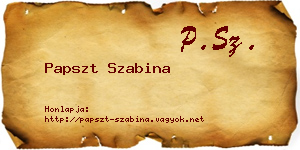 Papszt Szabina névjegykártya